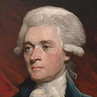 托马斯·杰斐逊的脸，从一张较大的肖像中裁剪而来(艺术家:马瑟·布朗)